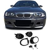 bmw e46 330i cabrio m paket 1 Paar - (rechts+links) - Klarglas Nebelscheinwerfer - SCHWARZ - incl. den abgebildeten Halterahmen