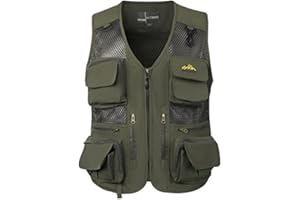 Btmpmcs Gilet da Uomo All'aperto Panciotto da Pesca Multitasche Leggero Traspirante Giacca da Lavoro Asciugatura Rapida Sport Giubbotto Senza Maniche Fotografi Gilet da Caccia