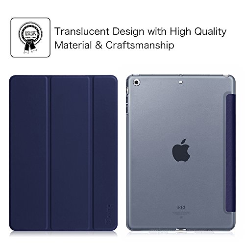 Fintie iPad Air Hülle Case – Ultra Slim Superleicht Schutzhülle mit Lichtdurchlässig Rückseite Abdeckung Smart Cover Tasche mit Auto Schlaf / Wach und Standfunktion für Apple iPad Air, Marineblau - 2