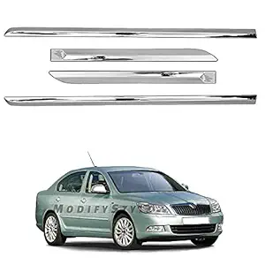 ModifyStyle Side Beading/Side Cladding/Door Garnish/Door Protector Chrome Suitable for Skoda Laura (2009 to 2013) Type 2 (Set of 4pcs)