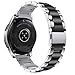 Produktbild VIGOSS kompatible Galaxy Watch 42mm Armband, Gebürstet solides Metall Edelstahlarmband Männer Ersatz Armband Samsung Galaxy Watch 42mm SM-R810 Smartwatch(42mm, Silver/Schwarz)