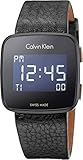 Calvin Klein Herren Digital Uhr mit Leder Armband K5C11XC1