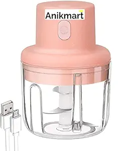 AnikMart Mini Garlic Chopper Portable Chopper with USB Charging - Powerful Masher and Blender for Garlic and other Vegetables (45W)