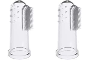 LULIYLDJ Cepillo de dientes para bebés Cepillo de dientes de silicona Cuidado bucal para niños Juego de cuidado de cepillos 0-24 meses Adhesivo para el cuidado bucal Bebé con caja de almacenamiento