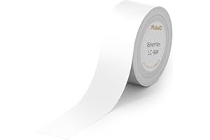 MakeID L1-C - Recarga de cinta etiquetadora, 16 mm x 4 m, etiqueta térmica laminada continua, impermeable, autoadhesiva, compatible con impresoras MakeID