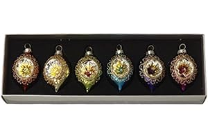 Heaven Sends 6 Multicolored Hanging Ornaments Box Set - Retro Oval Shaped - Unscented - Christmas & Celebratory Occasions
