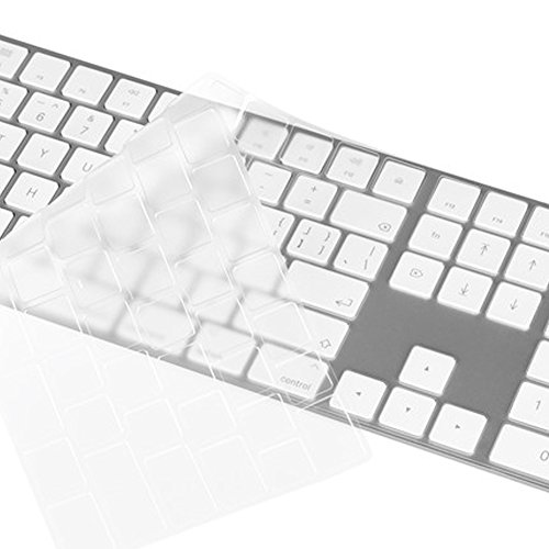 COOSKINTransparent TPU Keyboard Cover Skin for Wireless Magic Keyboard with Numeric Keypad 2017 Released US Layout A1843