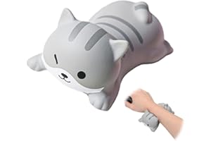 OUDQFCJ 1 Pcs Repose-poignet Ergonomique pour Clavier et Souris, Coussin de Soutien Poignet Mignon, Tapis de Protection pour Bureau, École et Maison, Chat Gris