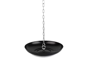 Tfro & Cile Rain Chain Basin Direct Anchoring Black Powder Coated Mild Steel Bowl Installation Kit for Gutter - 11 Inch