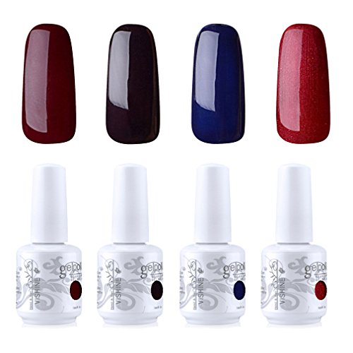 Vishine Gelpolish Nail Art UV LED Gel Nail Polish Soak Off Manicure Kit 4 Colors Set C192