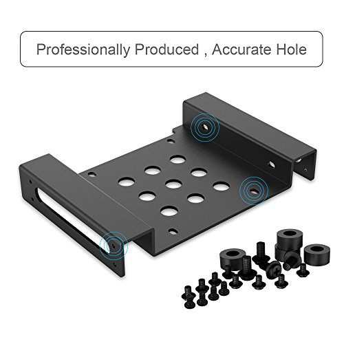 ELUTENG Wechselrahmen SSD 2,5″ / 3,5″ auf 5,25″ HDD SSD SATA Halterng Interner Festplattenadapter für Desktop-PC Computer CD-/DVD-ROM mit SATA 3 Datenkabel und Stromadapter - 5