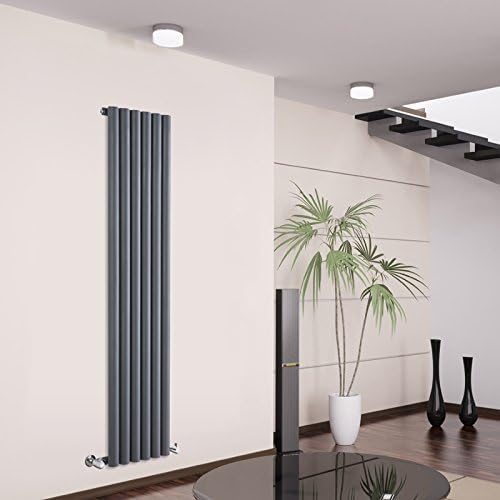 Milano Java - Modern Anthracite Vertical Column Single Panel Designer Radiator – 1600mm x 354mm