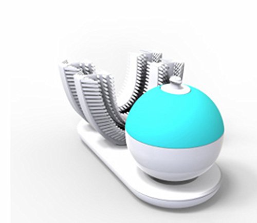 Preisvergleich Produktbild Ultraschall-Elektrische Zahnbürste, Vollautomatische Erwachsene Zahnweiß-Zahnbürste, Faule Elektrische Zahnbürste, Drahtlose Wieder Aufladbare 360 ° Vollautomatische Intelligente Eingewickelte Faule Zahnbürste (Silikon