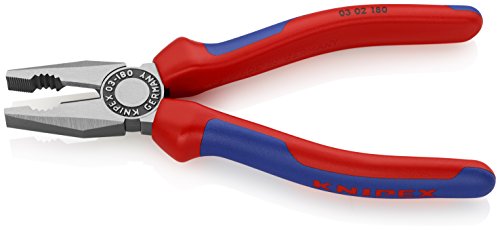 KNIPEX 03 02 180 Kombizange schwarz atramentiert mit Mehrkomponenten-Hüllen 180 mm - 2