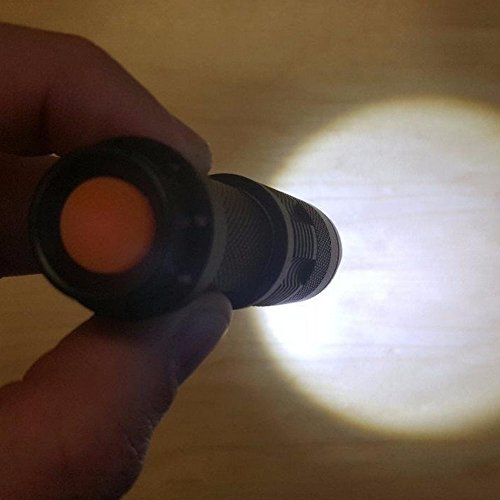 MeiKee LED Taschenlampe(400 Lumen Cree LED, IP65 Wasserfest, 3 Einstellungen Hell / Niedrig / Blinkfunktion), Schwarz … - 4