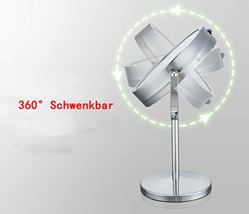 Kosmetikspiegel mit LED Beleuchtung Doppelseitiger Standspiegel Normal und 5x Vergrößerung – – Make-Up Spiegel 17cm Durchmesser, 18 LEDs, Verchromt (5x) - 4