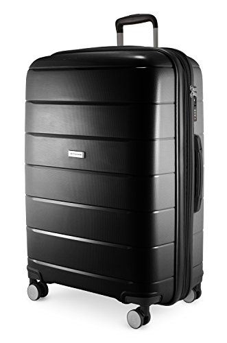 HAUPTSTADTKOFFER - PRNZLBRG - Valise plus Grande Bagages Rigide, Polypropylène, Extensible, extra léger, 77 cm, 119 L, Noir