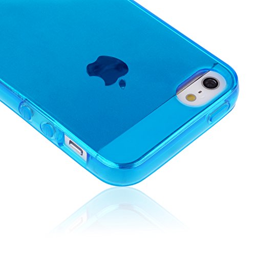 iPhone 5s Case, WisdomproÂ® 5 Pack Bundle of Clear Jelly Colorful Soft TPU GEL Protective Case Covers (Blue, Aqua Blue, Hot Pink, Yellow, Red) for Apple iPhone 5, iPhone 5s, iPhone SE