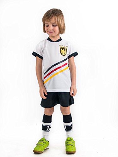 Fußball Trikotset Trikot Kinder 4 Sterne Deutschland WUNSCHNAME Nummer Geschenk Größe 98-170 T-Shirt Weltmeister 2014 Fanartikel EM 2016 (158)