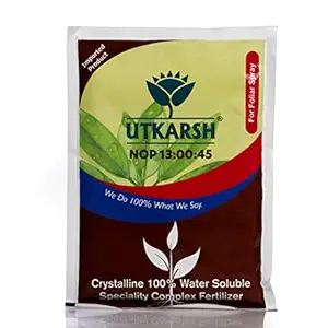 Utkarsh NOP (13:00:45) (Potassium Nitrate) (900 gm) Specially Crystalline 100% Water Soluble Complex Fertilizer (Foliar Spray Nutrition) (Set of 2)