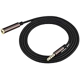 LoongGate Super Long 4-Pole 3.5mm Stereo Jack Extension Cable Mic+Audio - [Braided Nylon,Ultra Slim,Ultra Soft] - 3.5mm Cord Male to Female for Car Stereos,Smartphones,Tablets,MP3 and More (3M/10ft)
