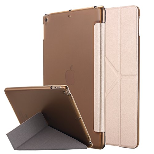 Neues iPad 2017 iPad 9.7 Zoll Hülle, Snewill Ultra Slim leichte Smart Case Fold Stand mit Auto aufwachen / Schlaf Funktion, Microfiber Futter, Hard Back Cover für Apple neue iPad 9.7-Gold
