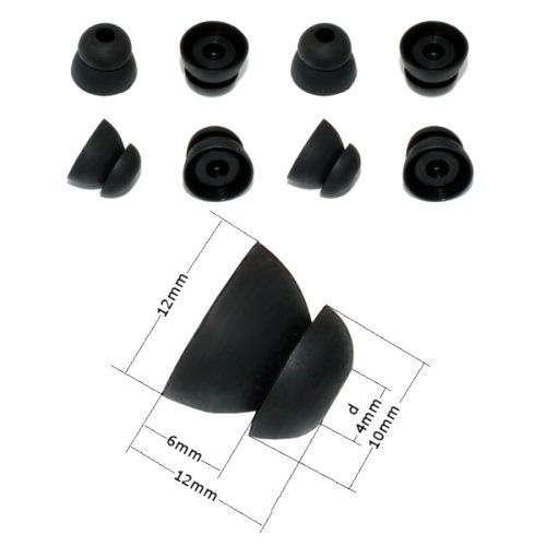 Preisvergleich Produktbild 8 x SunshineTronic hochwertige Ohrpolster - doppelte Lamellen - schwarz