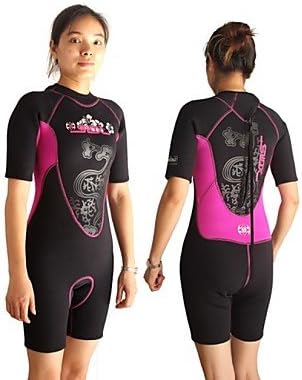 HCCX Slinx 3MM Neoprene Scuba Diving Surf Spearfishing Triathlon Shorts Sleeve Wet Suits For Women One Piece Full Body Suits, xs