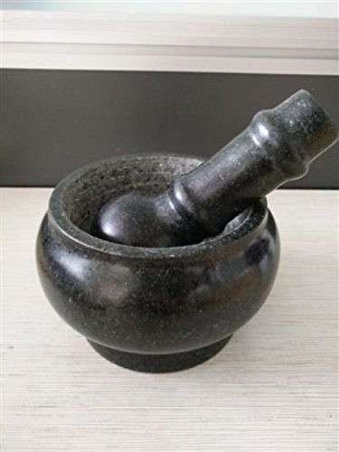 Mörser mit Stößel - Granit - Ø 12 cm - 14 cm hoch - 15X6.4 cm langer Stößel