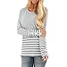 Produktbild Artistic9-Kleidung Damen Sweatshirt Pullover Sweater Mit Rundhalsausschnitt Casual Sweatshirt Basic Gestreiftes Top Outwear
