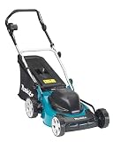 cortacesped electrico makita Altura de corte de 5 grados, Empuñadura ErgoMow, Potencia 1 600 W, Ancho de corte: 41 cm, Carcasa de acero, Altura de corte 30-75 mm, Diámetro de ruedas 178/203 mm, Tracción manual, Recomendado para céspedes hasta 600 m, Capacidad de cesta 60 l