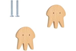 HY HUIJUN Juego de 2 pomos decorativos de madera para armario, cajones, cajones, madera, marina, bosque, animales, muebles, habitación de los niños, tiradores de cajones para decoración