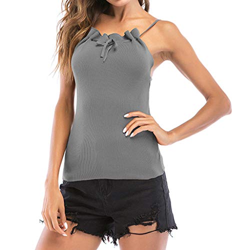 Preisvergleich Produktbild Cebbay Frauen Bogen Hals Neckholder Bodenbildung Strick Leibchen