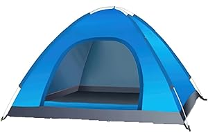 UOEONR Tente de camping instantanée automatique pour 2 à 3 personnes, pop-up, 4 saisons, étanche et coupe-vent, avec bâche extérieure amovible, double couche, avec sac de transport