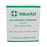 Value Aid Low Adherent Dressing Pads - 10cm x 10cm - Box of 25
