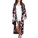 Produktbild DOLDOA Frauen Sommer Floral Open Cape Casual Coat Loose Bluse Kimono Jacke Strickjacke (Größe: S Schulter zu Hülse: 54cm / 21.3 ")