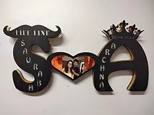 Treecase Customised Personalised Gift lamp for Birthday Size 9 X 18 Inches Wood Based Led Lamp