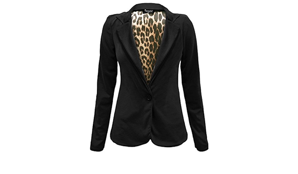 black blazer with leopard print lining