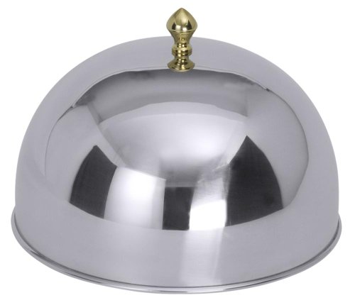Contacto Edelstahl Speiseglocke 24 cm der Goldserie BARONESS, mit vergoldetem Griffknopf