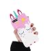 Produktbild Hülle iPhone 5S, iPhone SE Einhorn Hülle, SevenPanda Cartoon Silikon Sterne Niedlich Entzückende 3D Augen Design Funny Hülle Stoßfest und Schützende Soft Phone Cover für iPhone 5S / iPhone SE / iPhone 5S - Weiß Einhorn