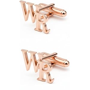MOSKAI® Custom Initial Cufflinks for Men | Personalized Monogram Alphabet Cufflink Set | Engraved Letter Cuff Links | Stylish Men’s Jewelry Gift for Weddings and Formal Wear