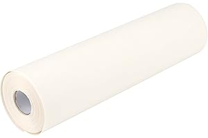 JEUIHAU White Paper Roll, 44cm x 25m Natural Drawing Paper Roll, Lining Paper Roll, Replacement Easel Paper for Painting, Wrapping, Packing, Shipping, Crafts, Arts, and Display