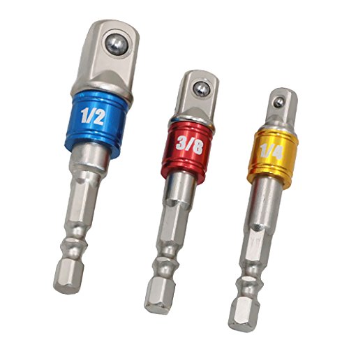 MagiDeal 3 Satz Sockel Bit Adapter Bohrmutter Verlängerung Halter 1/4 „3/8“ 1/2 „ - 7