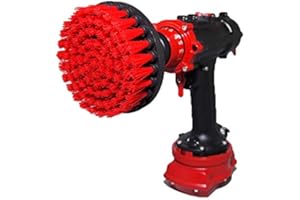 Kornely Brosse de Perceuse Premium – Dure 13 cm Rouge | Brosse de Nettoyage Anti-Rayures pour Brique, Dalles terrasse, Lames Bois, Outils Jardin, Jantes, Piscine et Coques Bateau