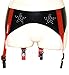 Produktbild Latex Strapse"STAR" - Latexstrapse - Strumpfgütel aus Latex Latexdessous Rot/Schwarz M