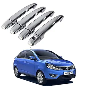 DS ENTERPRISE Door Handle Latch Covers for Tata Zest All Models - Chrome Color (Pack of 4)