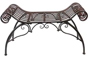 LINDER EXCLUSIV Eisenbank Bank Gartenbank Sitzbank Eisen Gartenmöbel antik braun