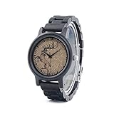 YSCYLY Leichte Vintage Holz Uhr Casual Bambus Holz Armband Für Männer Und Frauen Quarz Analoge Uhr Mit Geschenkbox,A
