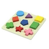 Spannendes Geometriepuzzle – Pädagogisches Lern-Spiel – Quadrat mit verschiedenen geometrischen Formen zum Puzzeln – Klein-Kinder ab 3 Jahre - 2