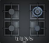  Siemens EP6A6HB20 hobs Negro Integrado Encimera de gas - Placa (Negro, Integrado, Encimera de gas, Vidrio, 1000 W, 1750 W)